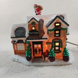 Starbucks Rare 2001 Christmas Sumatra Coffee Blend Lighted Santa House Vintage